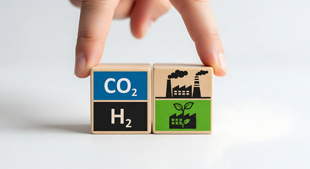 CO2 H2 blocks, industry equilibrium, green energy factoryの素材