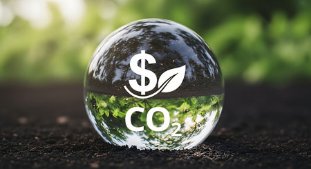 Reducing CO2 pollution. Environment investments. Clean financial solution.の素材