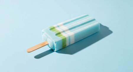 Blue popsicle frozen treat stripes shadow monochromatic cleanの素材