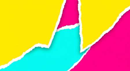 Torn paper pieces colorful abstract design creative collageの素材