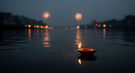 Diwali festive oil lamp light celebration traditional cultureの素材