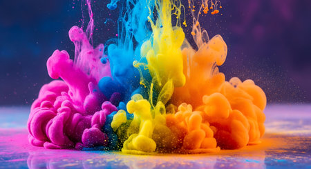 Abstract liquid art Colorful dye dissolving Swirling pigments Creative motionの素材