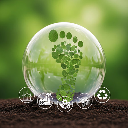 Environmental footprint sustainability green initiatives carbon emissionの素材