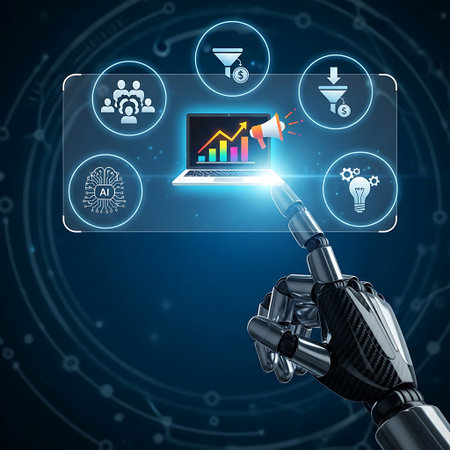 AI marketing automation Robotic arm Sales growth Customer engagement Idea generationの素材