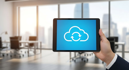 Cloud computing Data synchronization Digital transformation Collaborationの素材