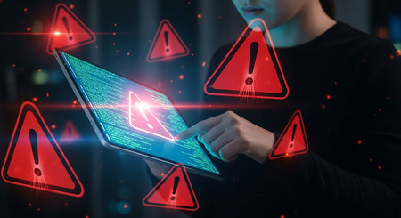 Data protection system failure hacking risk programming code alertの素材
