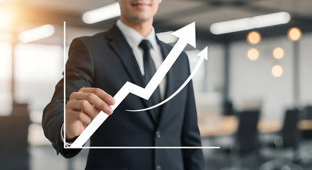 Financial success. Market development. Sales target. Achievement.の素材