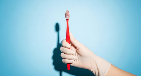 Oral care concept. Professional dental cleaning. Teeth hygiene.の素材