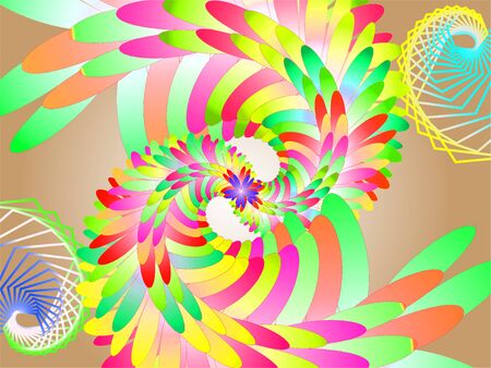 Abstract digital art  by shapes and repeating itのeditorial素材