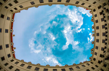 inside of Bratislava Castle and view on the Skyのeditorial素材