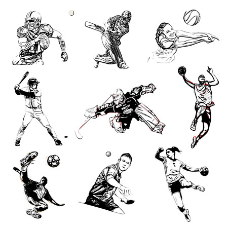 sports illustration on white backgroundのイラスト素材