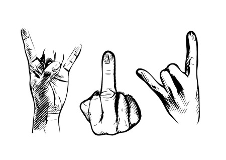 hand symbols vector illustration on whiteのイラスト素材