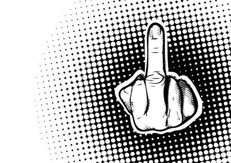 aggressive hand symbol on dots poster backgourndのイラスト素材