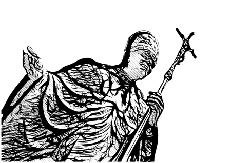 pope john paul the second vector illustrationのイラスト素材