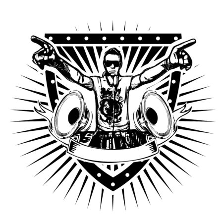 dj shield illustrationのイラスト素材