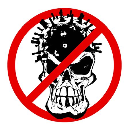 STOP Coronavirus Skull on white Backgroundのイラスト素材