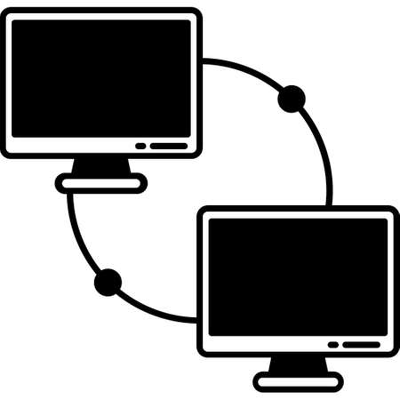 Computer network Glyph Black color Vector icon which can easily modify or editのイラスト素材