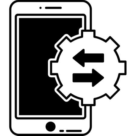 Data transfer Glyph Black color Vector icon which can easily modify or editのイラスト素材