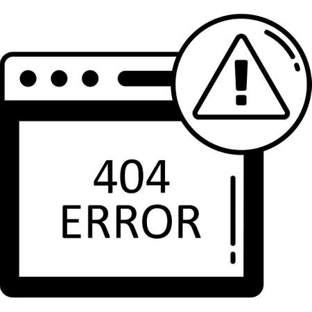 404 error message Glyph Black color Vector icon which can easily modify or editのイラスト素材