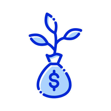 Investment, finance, mony, money bag fully editable vector iconsのイラスト素材