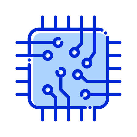 Processor, microchip, hardware, CPU  fully editable vector icons