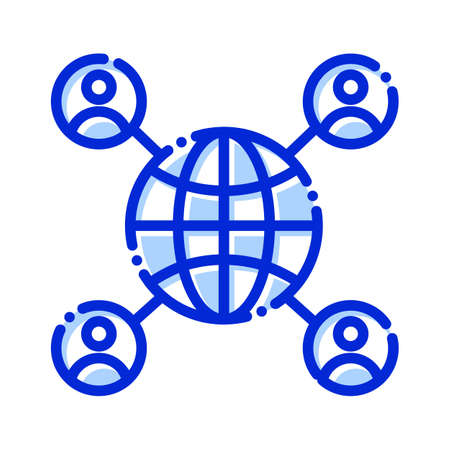 Global communication, globe, communication, users fully editable vector iconsのイラスト素材