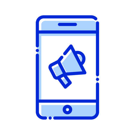 Mobile advertising, marketing, mobile, megaphone fully editable vector iconsのイラスト素材
