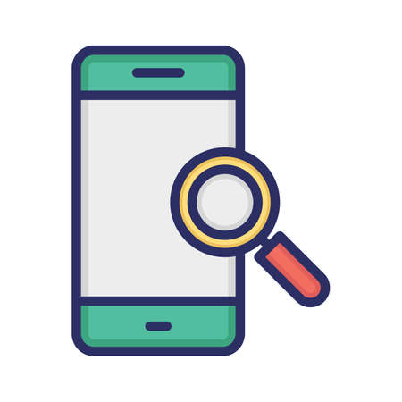 Mobile search, mobile, search, magnifier fully editable vector iconsのイラスト素材