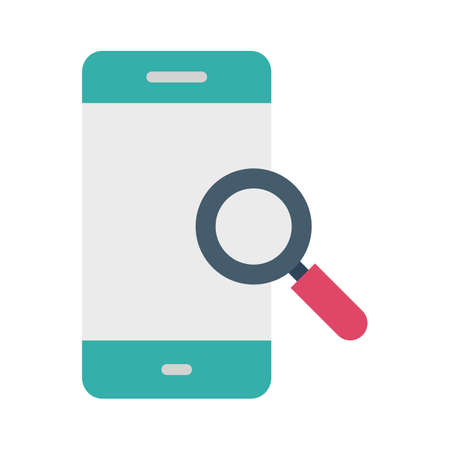 Mobile search, mobile, search, magnifier fully editable vector iconsのイラスト素材