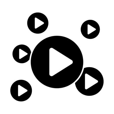 Video player   Glyph Style vector icon which can easily modify or editのイラスト素材