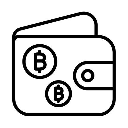 Bitcoin equivalent, wallet, bitcoin wallet, money fully editable vector iconsのイラスト素材