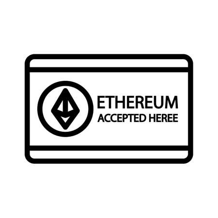 Buy ethereum sign, cryptocurrency, ethereum accepted here, ethereum payment fully editable vector...