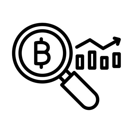 Bitcoin data analytics Vector Iconのイラスト素材