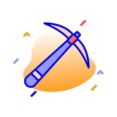 Bitcoin mining tool, pickaxe, mining pickaxe, mining tool  fully editable vector icons