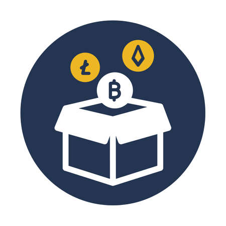 Crowdfunding, cryptocurrency,  initial coin offering, fundraising mechanism  fully editable vector...