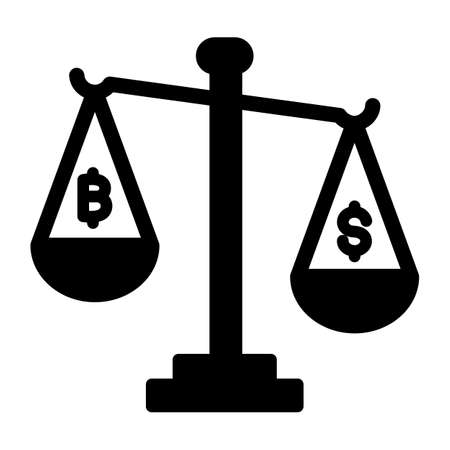 Bitcoin vs dollar, currency value, bitcoin usage, bitcoin value fully editable vector iconsのイラスト素材