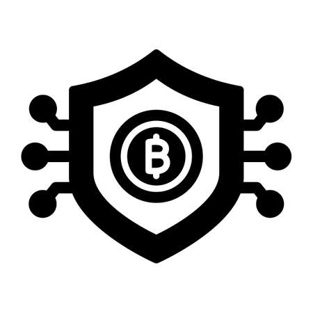 Bitcoin, encrypted, security, digital currency
  fully editable vector iconsのイラスト素材