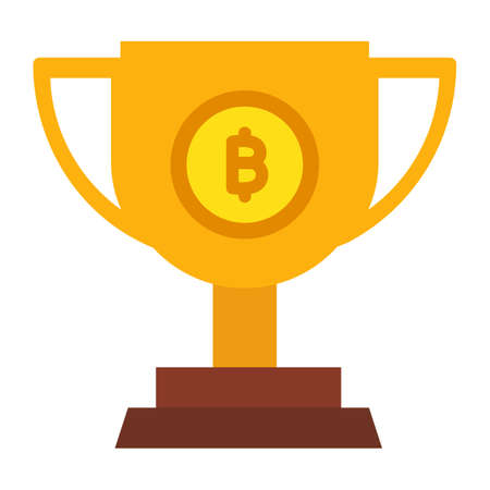 Bitcoin block reward, award, trophy, bitcoin fully editable vector iconsのイラスト素材