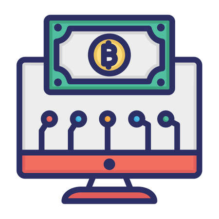 Financial transaction, payment network, online payment, money fully editable vector iconsのイラスト素材