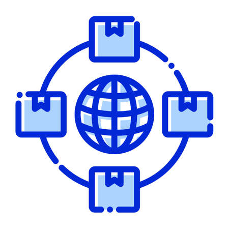 Logistics network, global network, logistics, communication fully editable vector iconのイラスト素材