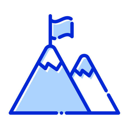 No signal area, flag, location, mountains fully editable vector iconのイラスト素材