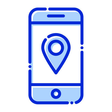 Mobile location, mobile, pin, location fully editable vector iconのイラスト素材