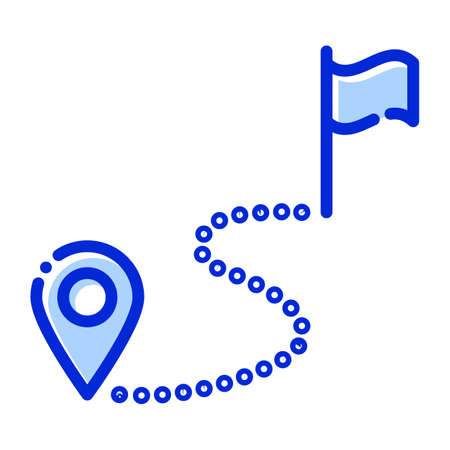 Destination, path, route, travel fully editable vector iconのイラスト素材