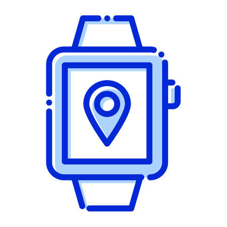 GPS watch, location, gps, watch fully editable vector iconのイラスト素材