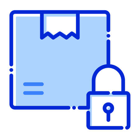 Box, logistic security, lock, secure fully editable vector iconのイラスト素材