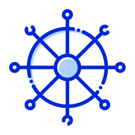 Ship navigation,navigation, ship, wheel fully editable vector iconのイラスト素材