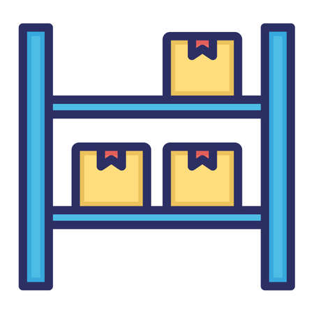 Boxes, storage, delivery, packages fully editable vector iconのイラスト素材