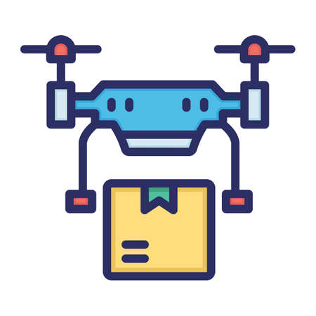 Drone logistics, copter, logistics, shipping fully editable vector iconのイラスト素材