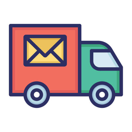 Postal truck, postal, truck, cargo fully editable vector iconのイラスト素材