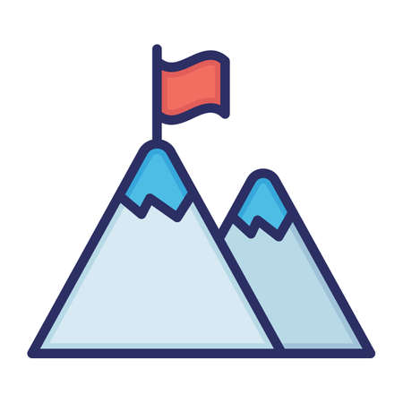 No signal area, flag, location, mountains fully editable vector iconのイラスト素材